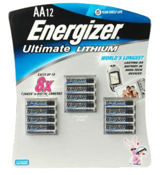 Energizer Ultimate Lithium AA Batteries - 12 Pack